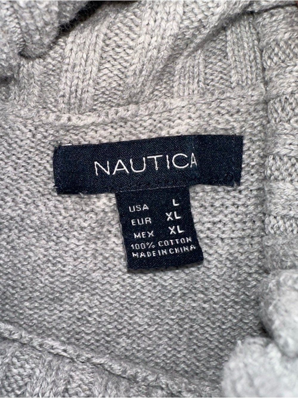 Nautica Women's Grey Cowl Turtleneck Sweater - Classic Cozy Fit Size: Large - Picture 3 of 6